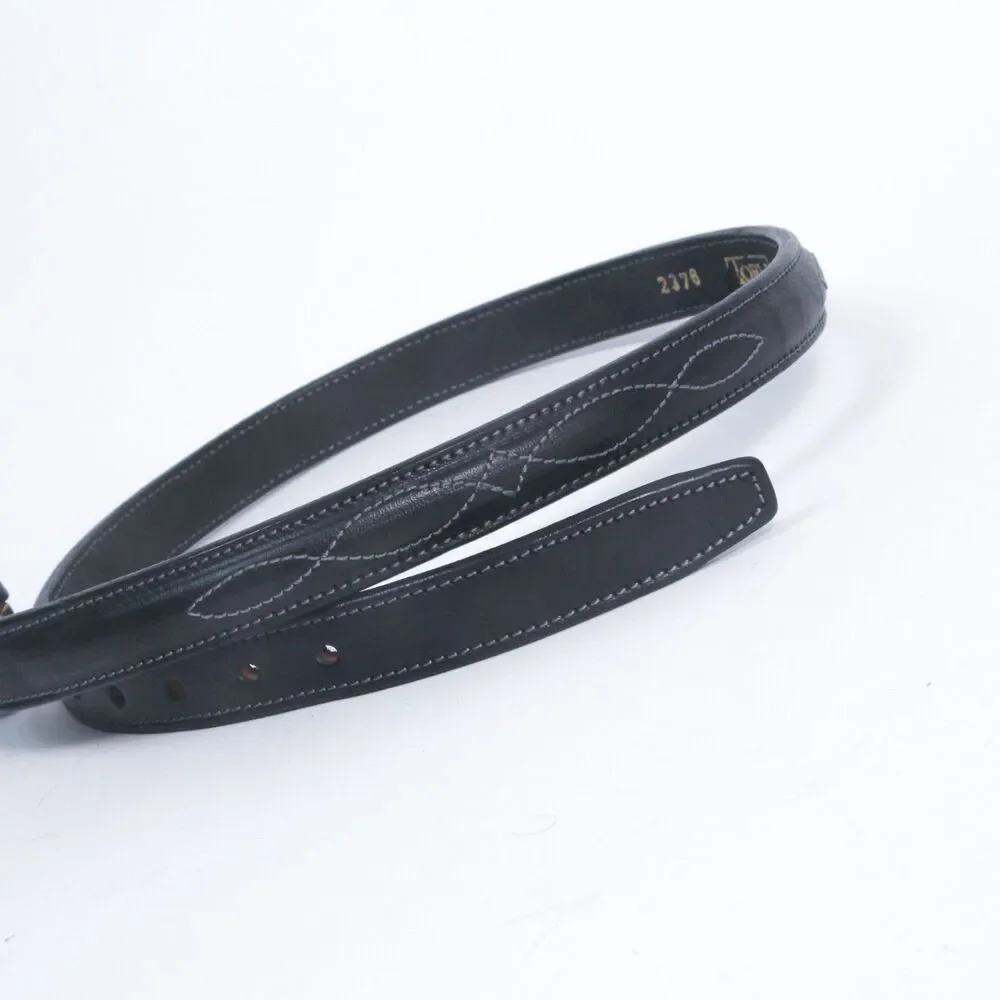 Tory English Bridle Leather Raised Fancy Stitch Black Belt Riding Show Belt 36